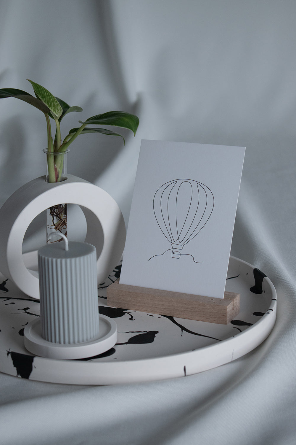 ALIX - Tablett weiß mit schwarz