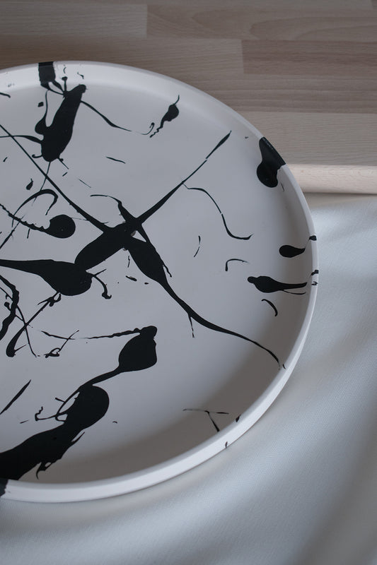 ALIX - Tablett weiß mit schwarz