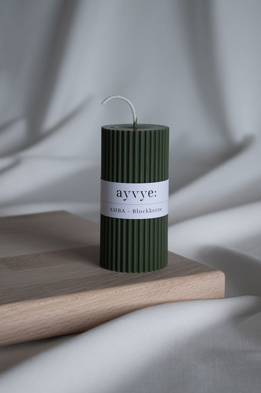 AMBA - Blockkerze Grün