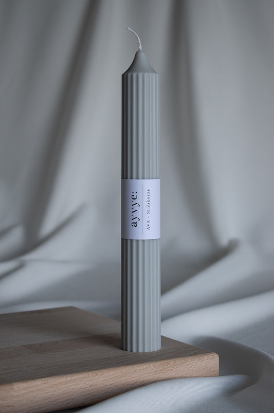 AVA - Stabkerze Hellgrau