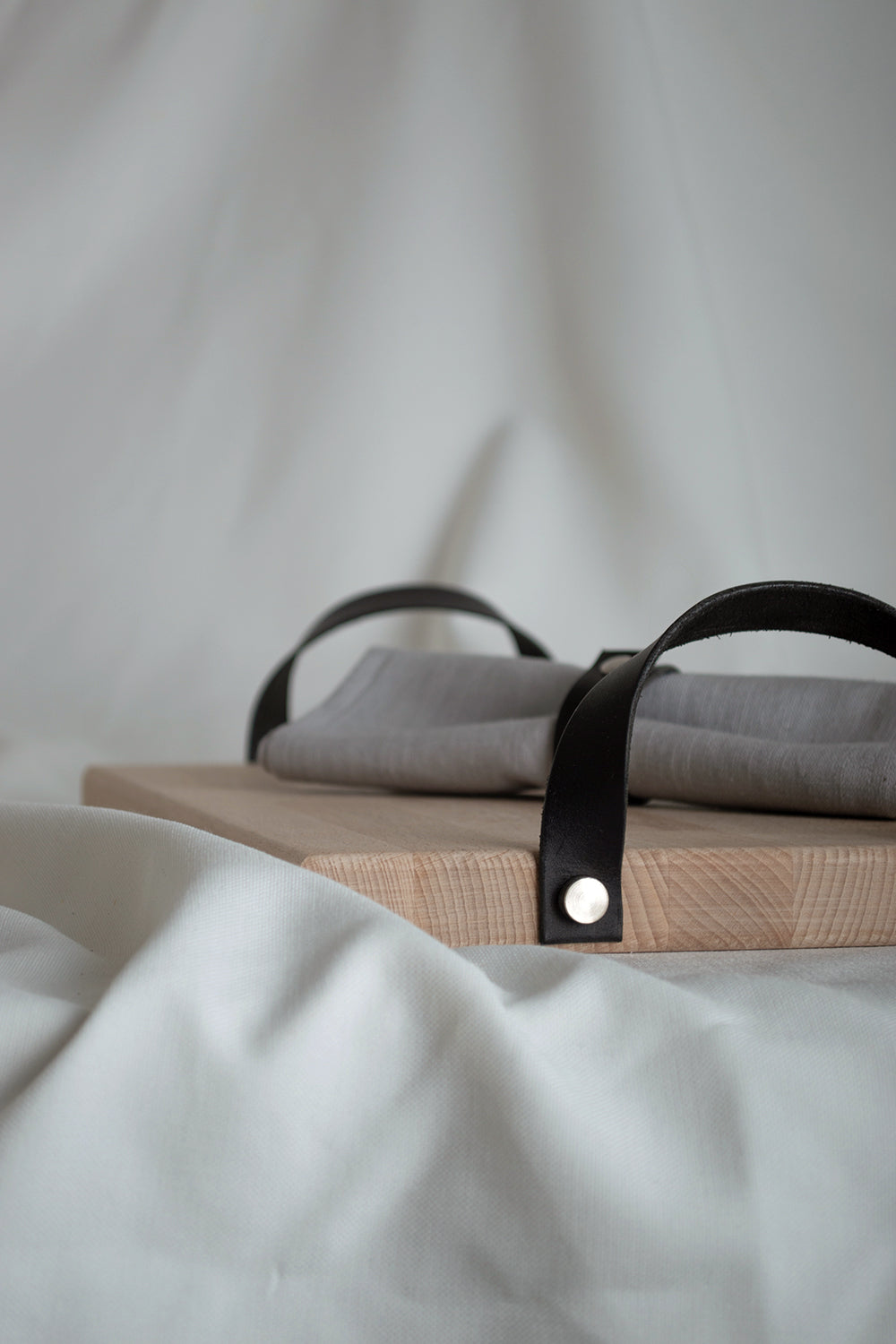 AYLA - Dekobrett Groß mit Lederschlaufen