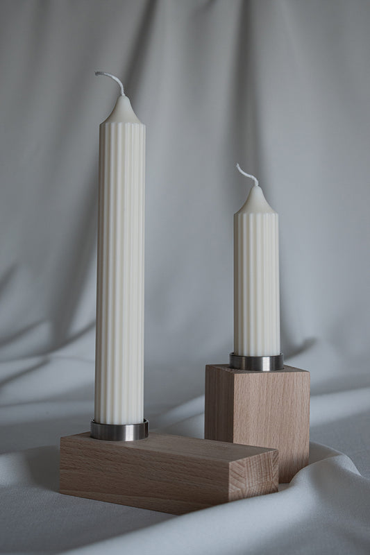 AZA - Kerzenständer Buchenholz 2er Set