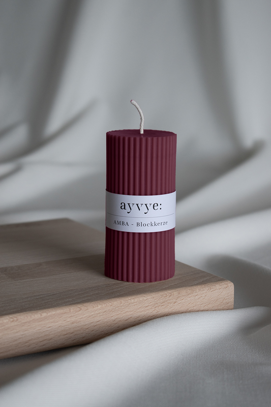 AMBA - Blockkerze Burgunder
