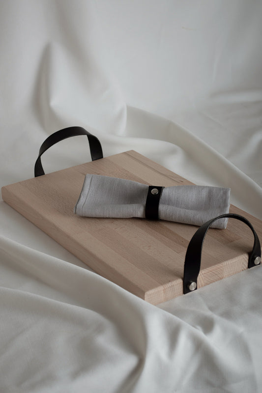 AYLA - Dekobrett Groß mit Lederschlaufen