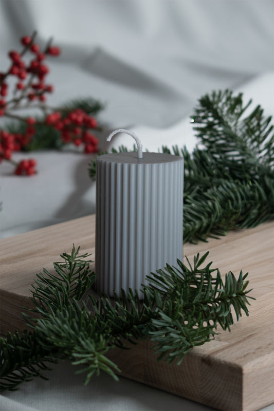 ALIN - Blockkerze Hellgrau