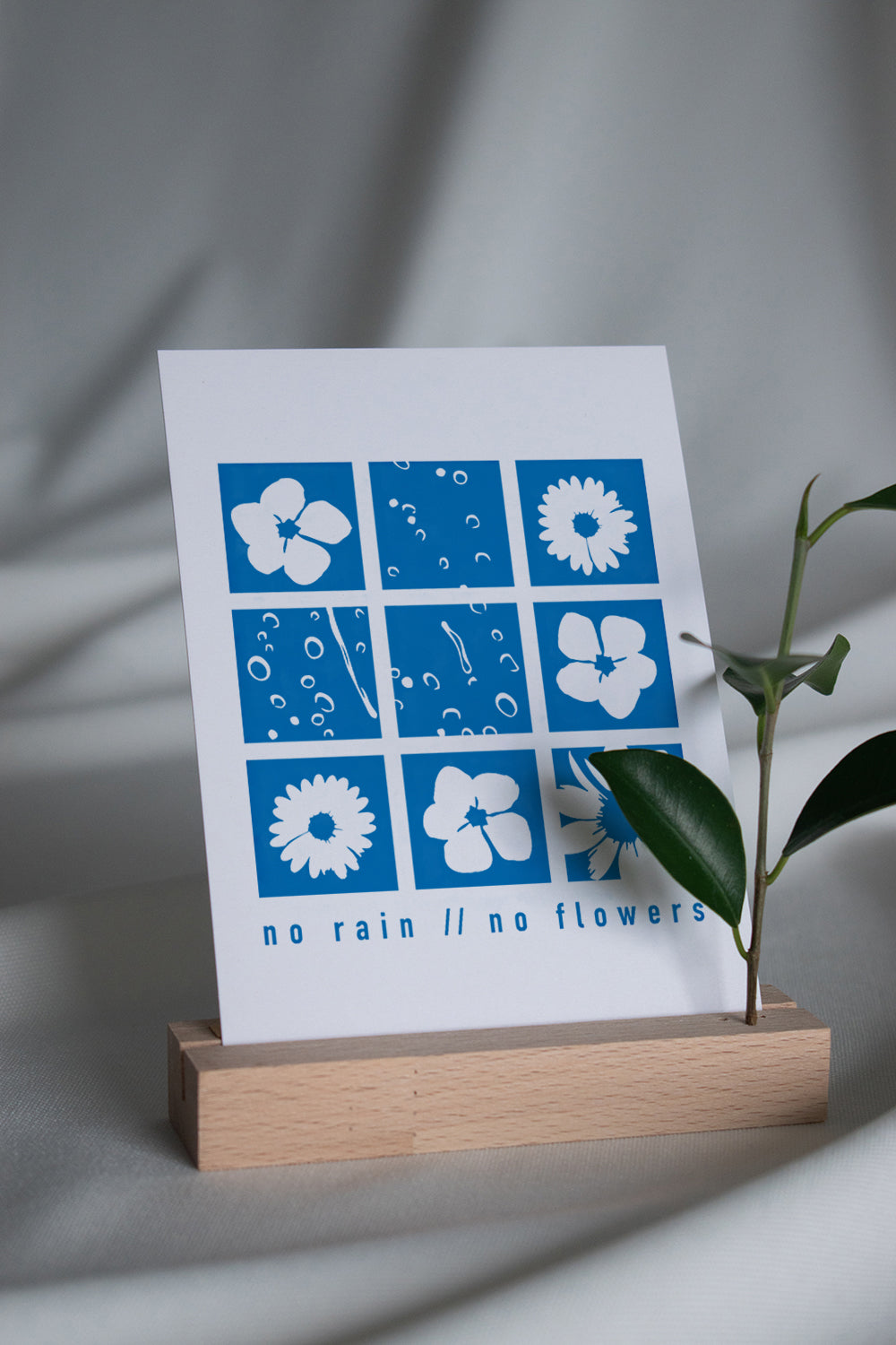 Postkarte - no rain no flowers