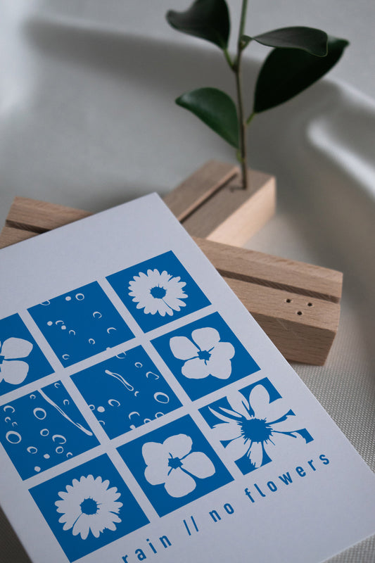 Postkarte - no rain no flowers