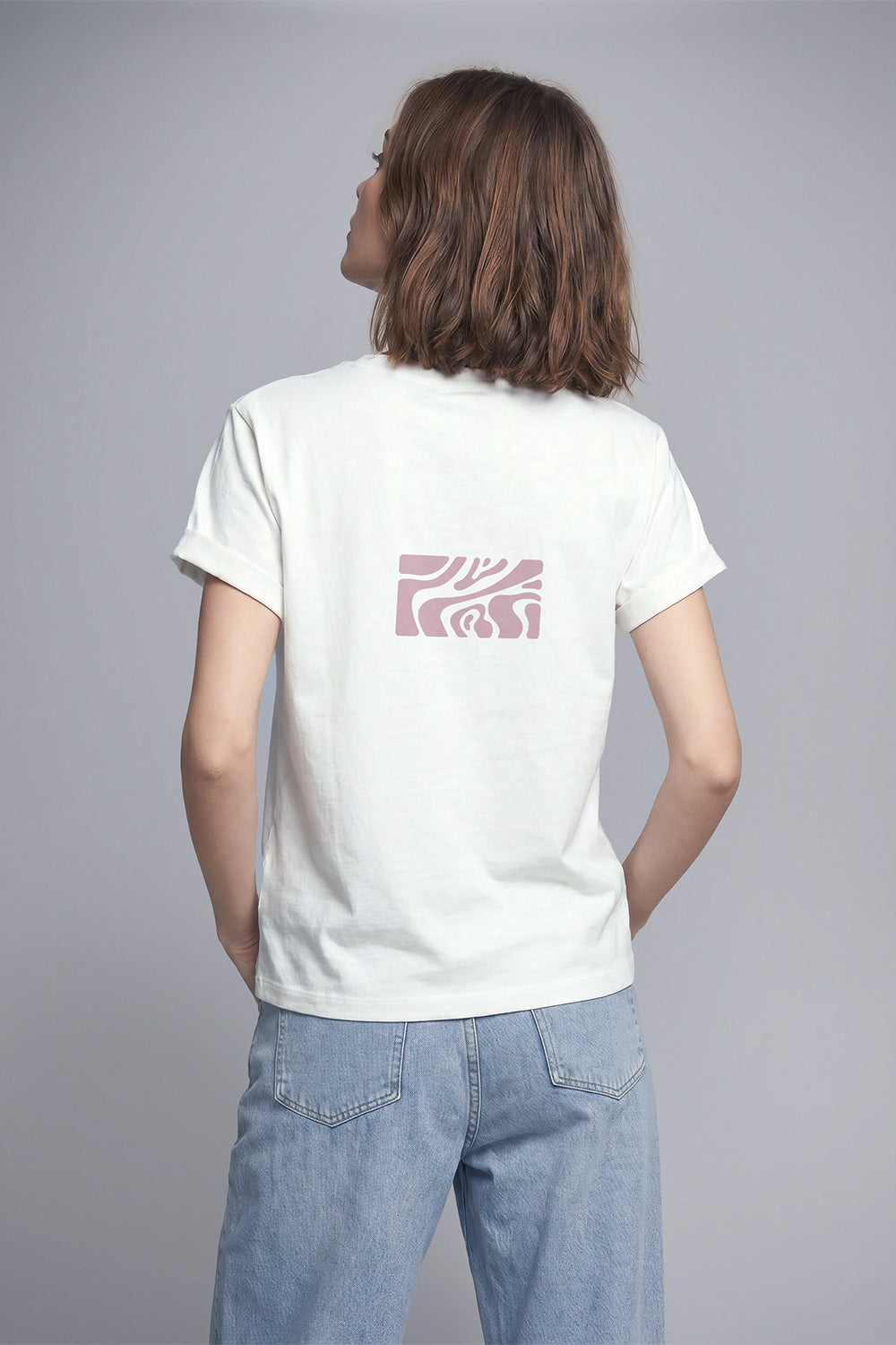 T-Shirt | Abstrakt | weiß, rosé