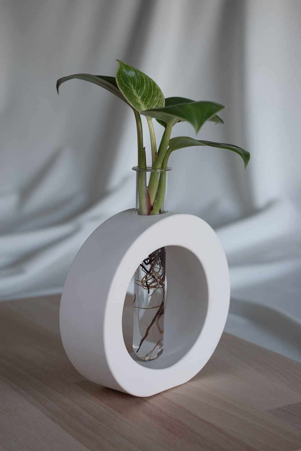 ALOE_Moderne Deko Vase in Weiß für Steckline mit Reagenzglas_ayvye_0871